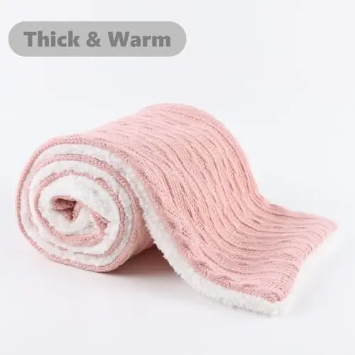 OMUKY Unisex Qishki Triko Issiq Sharflar Qalin Fleece Sharfi Sovuq Ob-havo Yumshoq Bo'yin Isitgich Ayollar Erkaklar uchun - 4