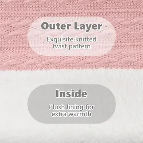 OMUKY Unisex Winter Knit Warm Scarves Thick Fleece Scarf Cold Weather Soft Neck Warmer for Women Men - 5