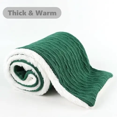 OMUKY Unisex Winter Knit Warm Scarves Thick Fleece Scarf Cold Weather Soft Neck Warmer for Women Men - 4