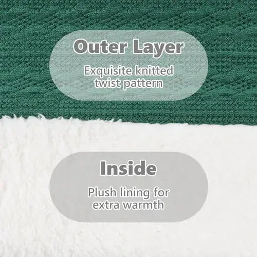 OMUKY Unisex Winter Knit Warm Scarves Thick Fleece Scarf Cold Weather Soft Neck Warmer for Women Men - 5