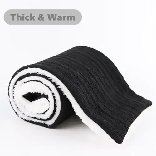 OMUKY Unisex Winter Knit Warm Scarves Thick Fleece Scarf Cold Weather Soft Neck Warmer for Women Men - 3
