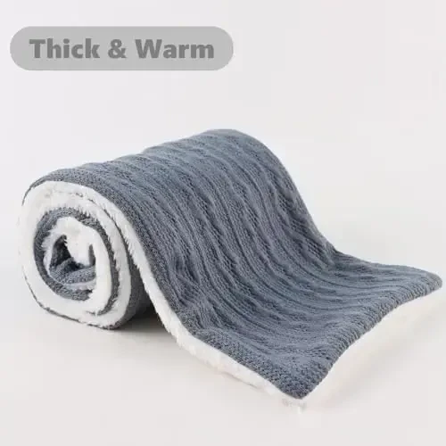 OMUKY Unisex Winter Knit Warm Scarves Thick Fleece Scarf Cold Weather Soft Neck Warmer for Women Men - 3