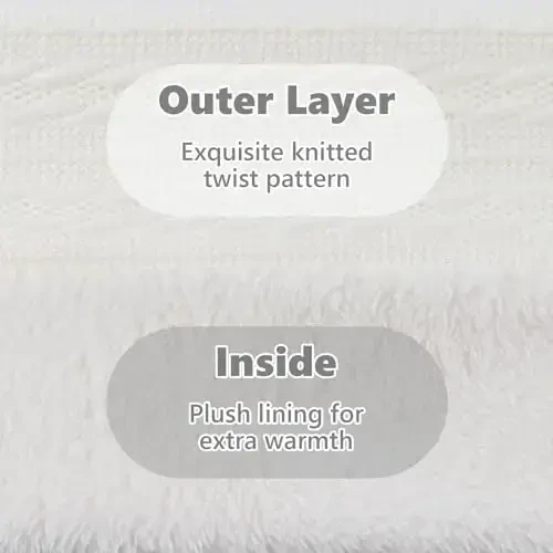 OMUKY Unisex Winter Knit Warm Scarves Thick Fleece Scarf Cold Weather Soft Neck Warmer for Women Men - 4