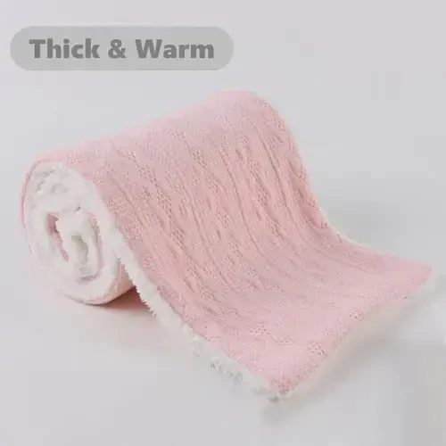 OMUKY Unisex Winter Knit Warm Scarves Thick Fleece Scarf Cold Weather Soft Neck Warmer for Women Men - 3