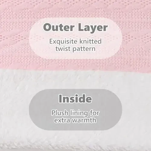 OMUKY Unisex Winter Knit Warm Scarves Thick Fleece Scarf Cold Weather Soft Neck Warmer for Women Men - 4