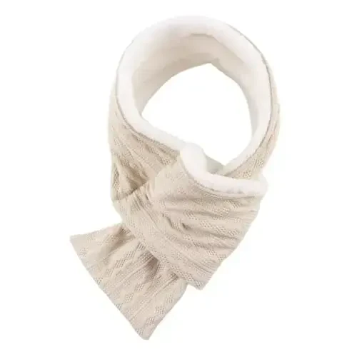 OMUKY Unisex Winter Knit Warm Scarves Thick Fleece Scarf Cold Weather Soft Neck Warmer for Women Men - MODAZONE