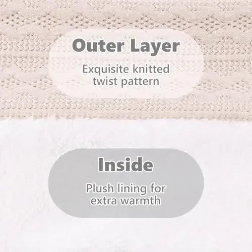 OMUKY Unisex Winter Knit Warm Scarves Thick Fleece Scarf Cold Weather Soft Neck Warmer for Women Men - 4