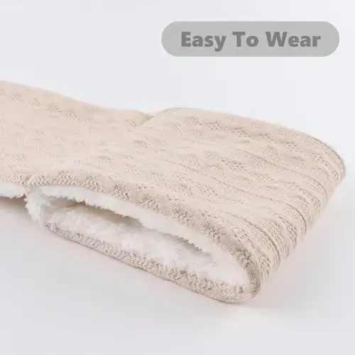 OMUKY Unisex Winter Knit Warm Scarves Thick Fleece Scarf Cold Weather Soft Neck Warmer for Women Men - 5