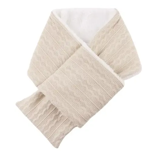 OMUKY Unisex Winter Knit Warm Scarves Thick Fleece Scarf Cold Weather Soft Neck Warmer for Women Men - OMUKY (1)