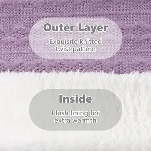 OMUKY Unisex Winter Knit Warm Scarves Thick Fleece Scarf Cold Weather Soft Neck Warmer for Women Men - 4