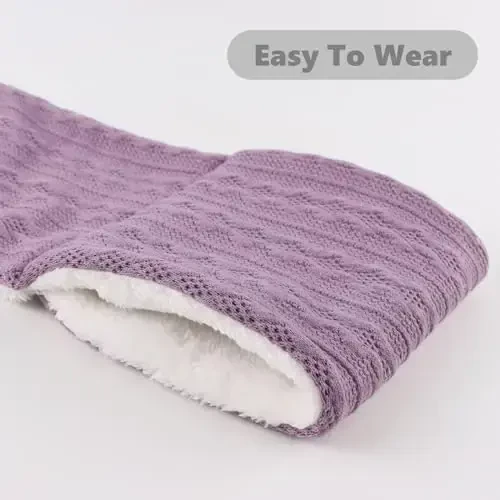 OMUKY Unisex Winter Knit Warm Scarves Thick Fleece Scarf Cold Weather Soft Neck Warmer for Women Men - 5
