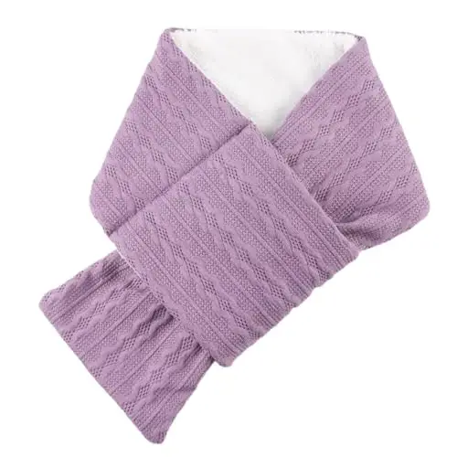 OMUKY Unisex Winter Knit Warm Scarves Thick Fleece Scarf Cold Weather Soft Neck Warmer for Women Men - OMUKY (1)