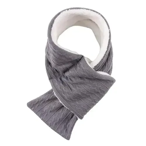 OMUKY Unisex Winter Knit Warm Scarves Thick Fleece Scarf Cold Weather Soft Neck Warmer for Women Men - 1