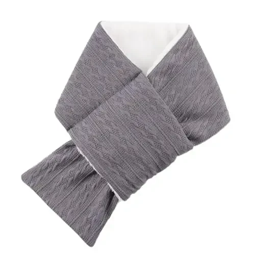 OMUKY Unisex Winter Knit Warm Scarves Thick Fleece Scarf Cold Weather Soft Neck Warmer for Women Men - 2