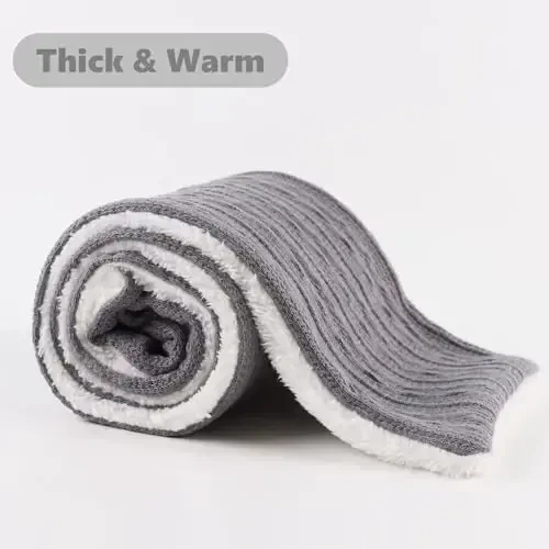 OMUKY Unisex Winter Knit Warm Scarves Thick Fleece Scarf Cold Weather Soft Neck Warmer for Women Men - 3