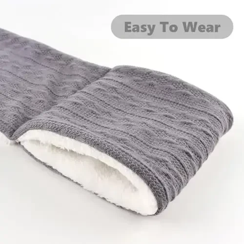 OMUKY Unisex Winter Knit Warm Scarves Thick Fleece Scarf Cold Weather Soft Neck Warmer for Women Men - 5