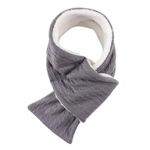 OMUKY Unisex Winter Knit Warm Scarves Thick Fleece Scarf Cold Weather Soft Neck Warmer for Women Men 