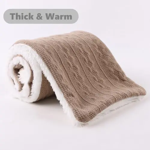 OMUKY Unisex Winter Knit Warm Scarves Thick Fleece Scarf Cold Weather Soft Neck Warmer for Women Men - 3
