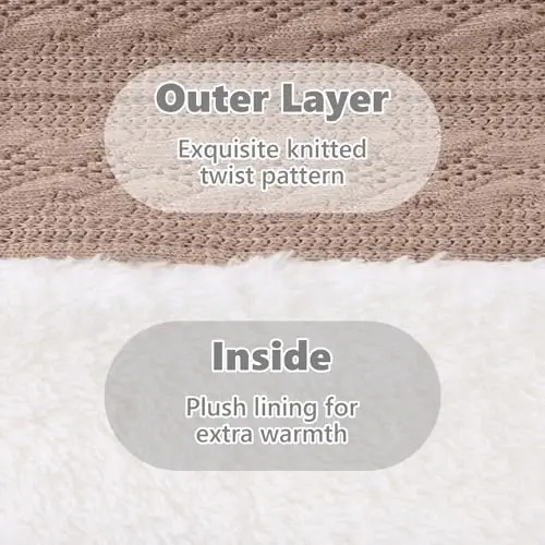 OMUKY Unisex Winter Knit Warm Scarves Thick Fleece Scarf Cold Weather Soft Neck Warmer for Women Men - 4