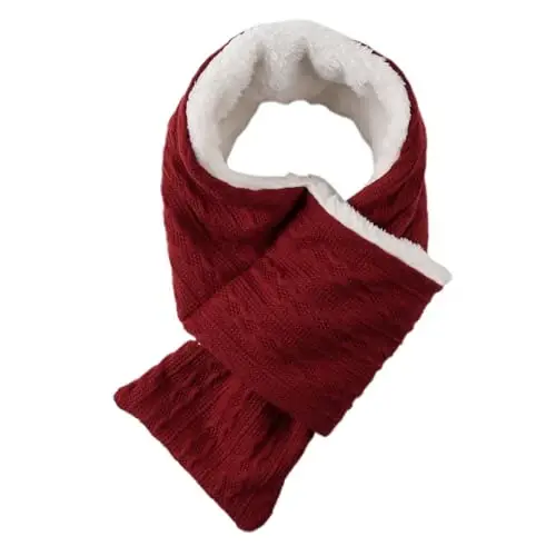OMUKY Unisex Зимний Тканый Теплый Шарф Толстый Флисовый Шарф для Холодной Погоды Мягкий Шарф для Шеи для Женщин и Мужчин 
