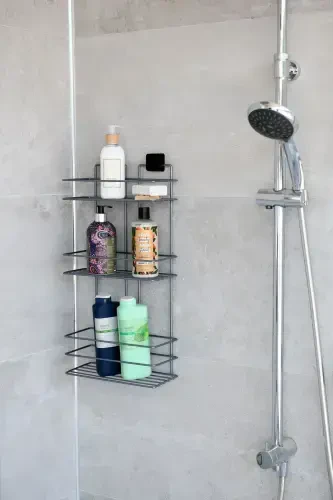 Ömür Boyu Paslanmaz Yapışkanlı Banyo Şampuanlığı, Baharatlık, Mutfak Rafı, Matkap Vida Yok - 3