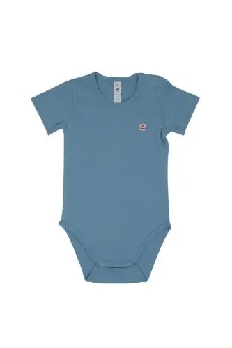 Omuz Çıtçıtlı Kısa Kollu Basic Body - Mavi - 1