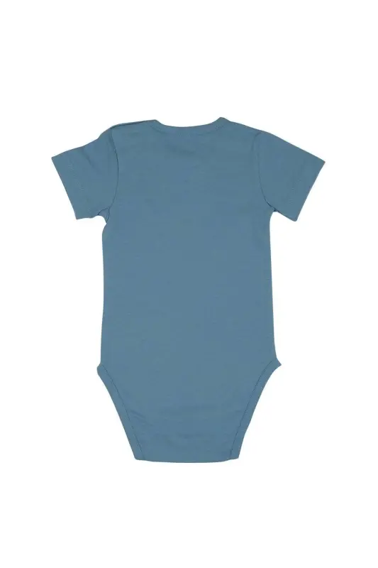 Omuz Çıtçıtlı Kısa Kollu Basic Body - Mavi - 2