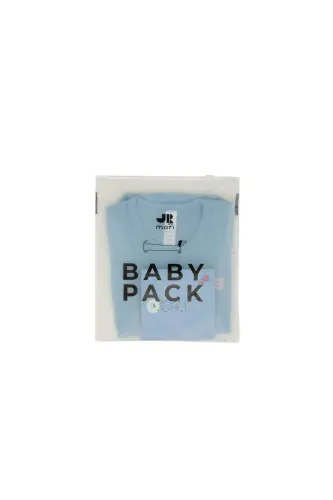 Omuz Çıtçıtlı Kısa Kollu Basic Body - Mavi - 3