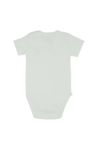Omuz Çıtçıtlı Kısa Kollu Basic Body-Beyaz - 2