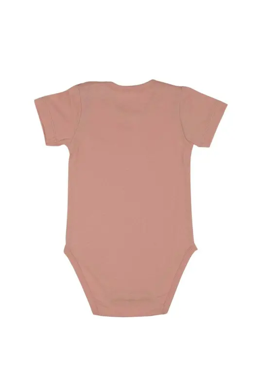 Omuz Çıtçıtlı Kısa Kollu Basic Body-Pembe - 2