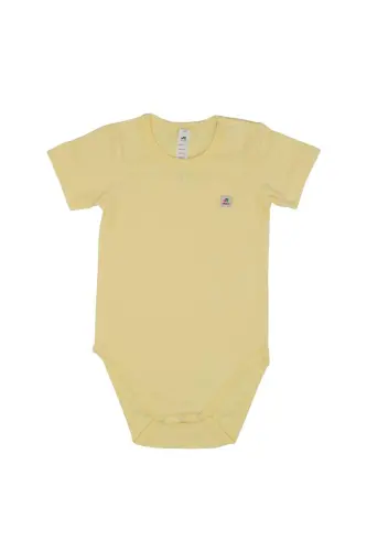 Omuz Çıtçıtlı Kısa Kollu Basic Body - Sarı 