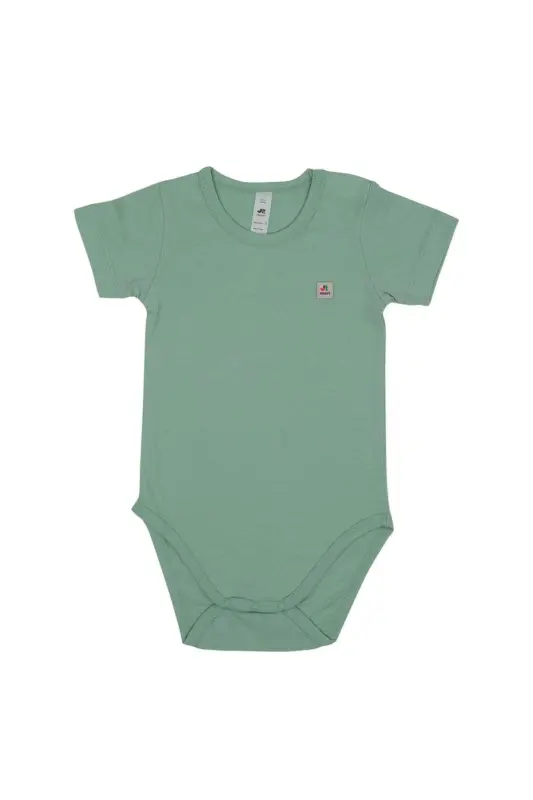Omuz Çıtçıtlı Kısa Kollu Basic Body-Yeşil - 1