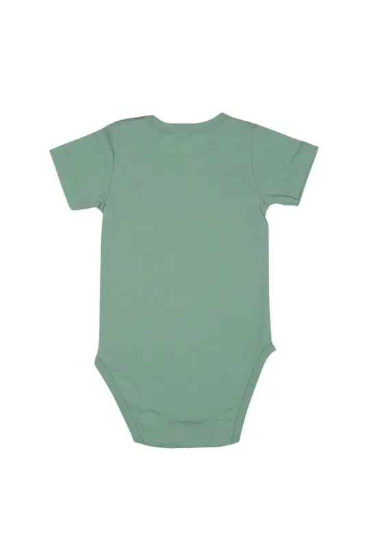 Omuz Çıtçıtlı Kısa Kollu Basic Body-Yeşil - 2