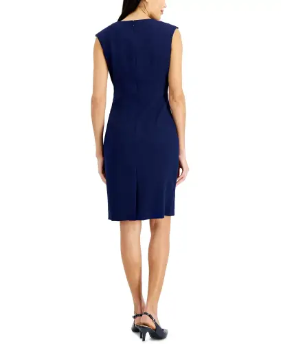Notched-Neck Sheath Dress, Regular & Petite - 2