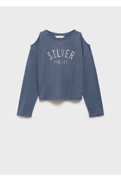 Omzu açık pamuklu tişört - MANGO KIDS