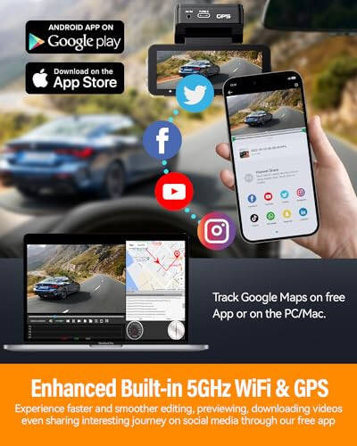 Ön Arka 4K Dahili GPS 5GHz WiFi, 3.39