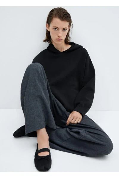 Ön Cepli Kapüşonlu Sweatshirt - 5