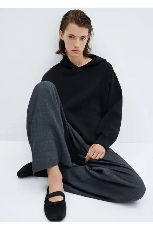 Ön Cepli Kapüşonlu Sweatshirt - 5