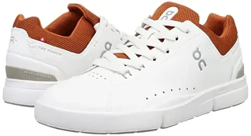 On Mens The Roger Advantage Textile Synthetic White Rust Trainers 7.5 US - 7