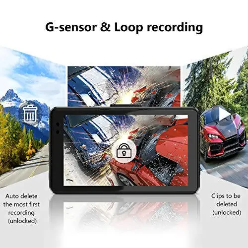 Dash Cam Front and Rear, Dash Camera for Cars with 32G Card Super Night Vision, Car Dash Cam 1080P Dashboard Camera with G-Sensor, Parking Monitor, Loop Recording, Motion Detection Car Camera - 2