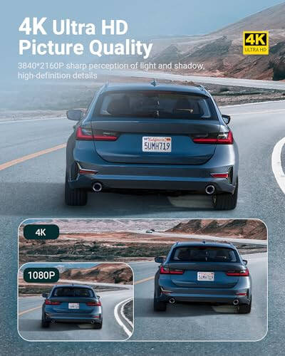 Dash Cam Front and Rear - Sarmert 2025 Upgraded 4K/1080P Dash Camera for Cars, 3.18