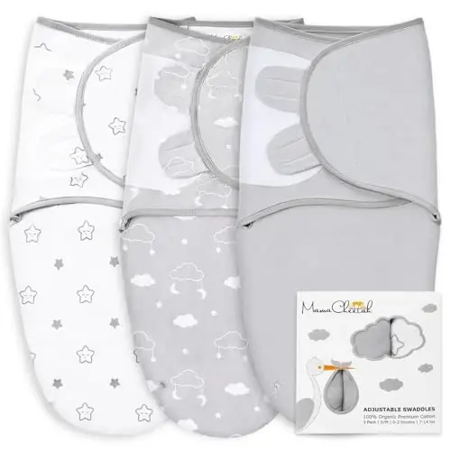 Ona Cheetah Preemie Swaddle Sack, Preemies uchun organik uyqu qoplari, Preemie Swaddle Blanket Wrap, Muddatidan oldingi chaqaloq o'g'il qiz uchun oson o'rash, Yangi tug'ilgan chaqaloq uchun zarur buyumlar, 4-7 funt, 3 dona 