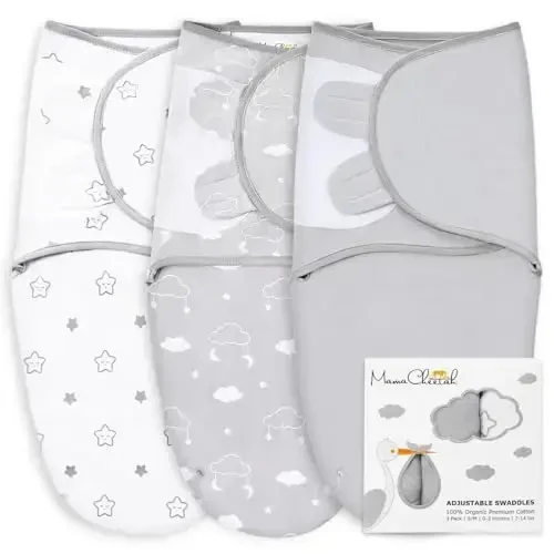 Ona Cheetah Preemie Swaddle Sack, Preemies uchun organik uyqu qoplari, Preemie Swaddle Blanket Wrap, Muddatidan oldingi chaqaloq o'g'il qiz uchun oson o'rash, Yangi tug'ilgan chaqaloq uchun zarur buyumlar, 4-7 funt, 3 dona - 1