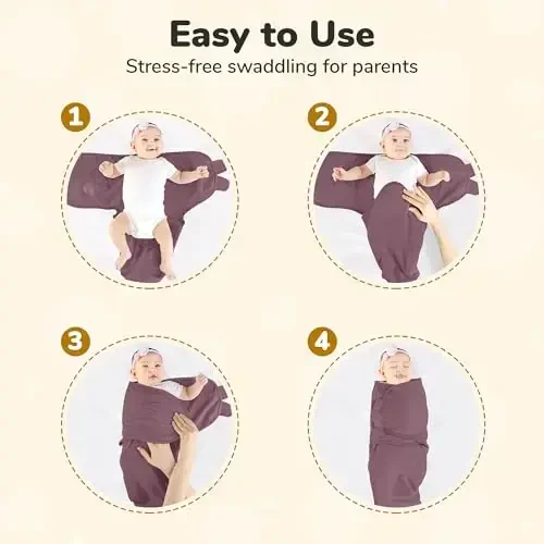 Ona Cheetah Premie Swaddle Sack, Premielar uchun organik Swaddle Sleep Sacks, 4-7 funtli qizaloq uchun Premie Swaddling Blanket Wrap, Yangi tug'ilgan chaqaloq uchun zarur buyumlar, 3 dona, kulrang - 4