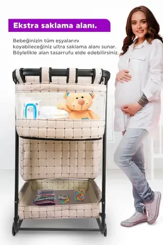 Ona yonboshlab tebranadigan beshik Portativ hamak Savat beshik Sapfir - 6