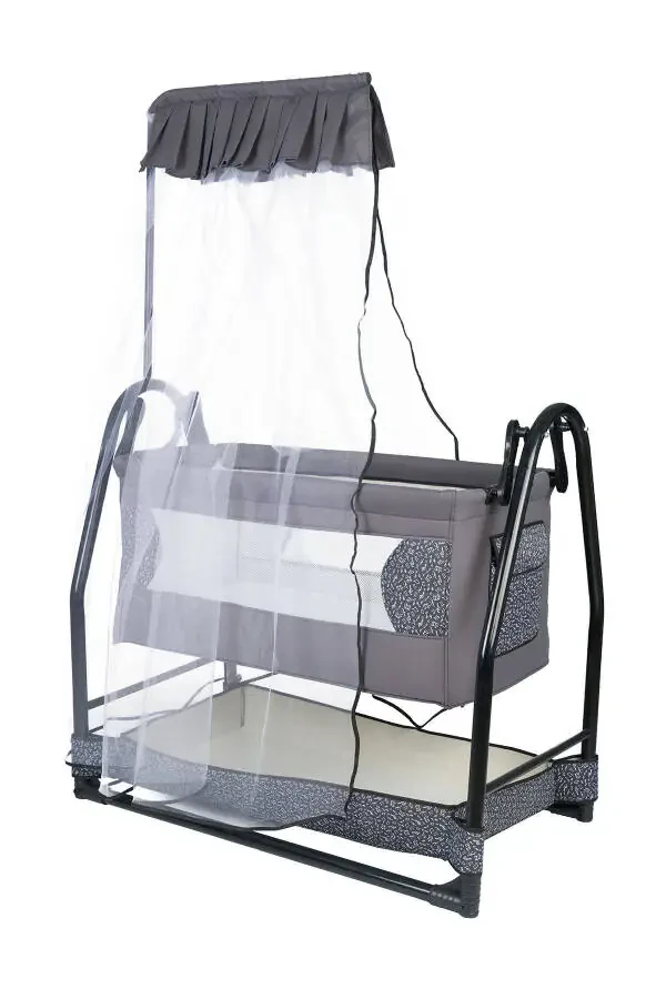 Ona yonboshlab tebranadigan, mahkamlanadigan, to'rli, keng savatli, chivinli beshik + sovg'a sifatida to'shak. - 1