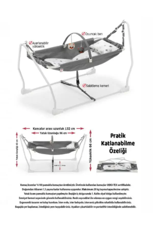 Онаси ёнига қатланувчи гамак бешик + ёстиқ ва кўрпа совға - 4