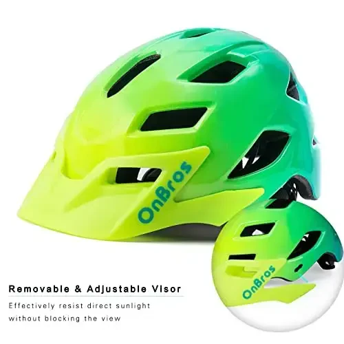 OnBros Kids Bike Helmet - Bike Helmets for 5-14 Boys or Girls with Visor, Children Bicycle Helmet for Skateboard Mountain Scooter Road Cycling, Lightweight and Adjustable 50-57CM - 5