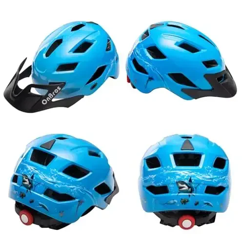 OnBros Kids Bike Helmet - Bike Helmets for 5-14 Boys or Girls with Visor, Children Bicycle Helmet for Skateboard Mountain Scooter Road Cycling, Lightweight and Adjustable 50-57CM - MODAZONE (1)