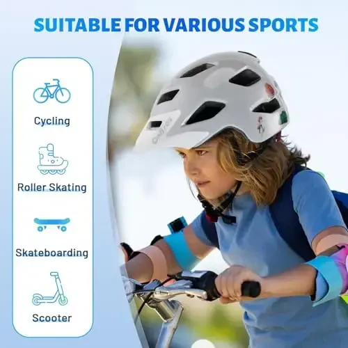 OnBros Kids Bike Helmet - Bike Helmets for 5-14 Boys or Girls with Visor, Children Bicycle Helmet for Skateboard Mountain Scooter Road Cycling, Lightweight and Adjustable 50-57CM - 6